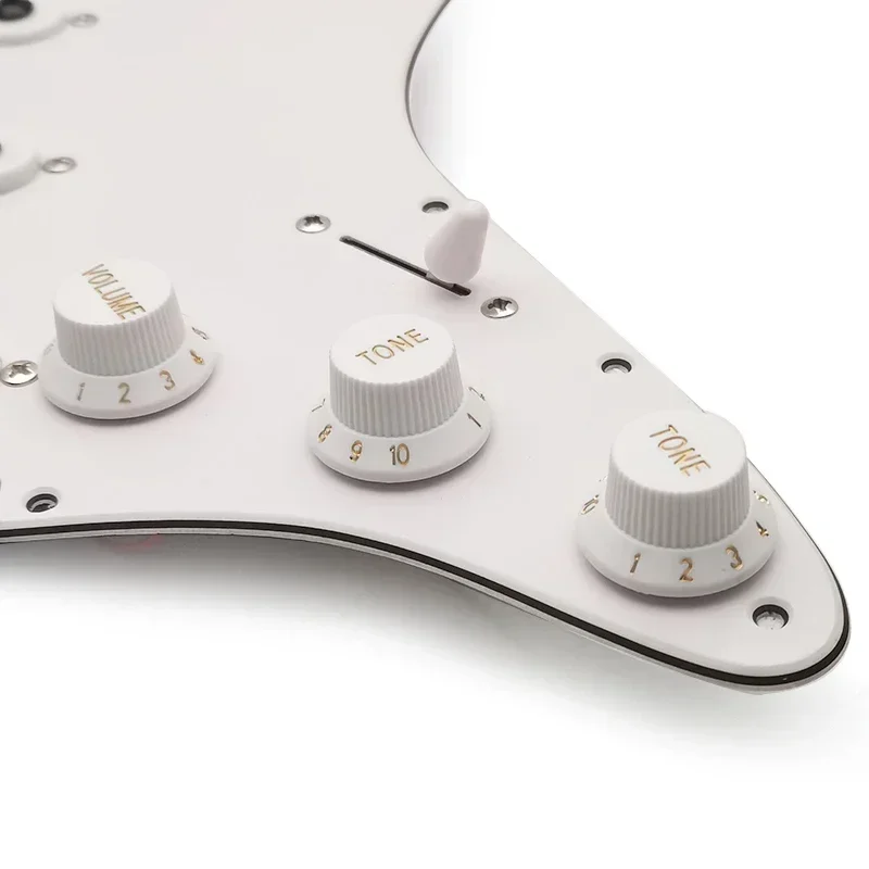 SSS 3 Single Coil Pickups Prewired ST Pickguard Big Screws Loaded Adjustable Electric Guitar Pickguard view 4