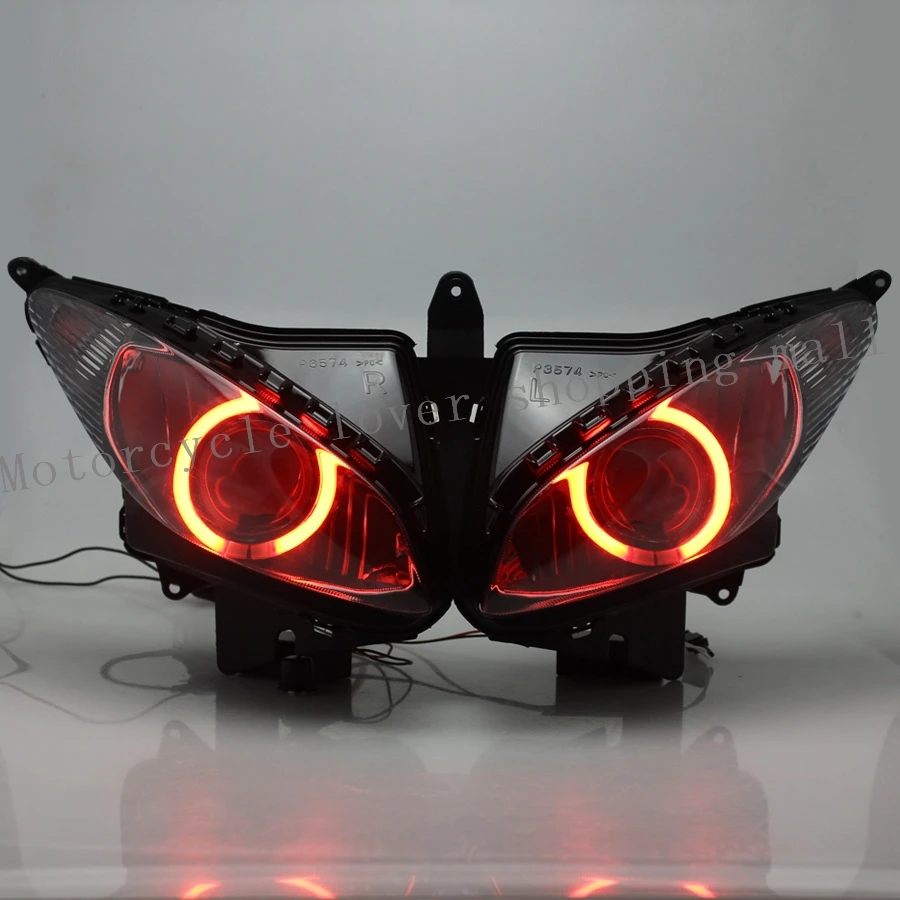 Motorcycle Front LED Headlight Hi/Lo Beam Headlamp Angel Eye HID Projector Xenon Head Light Assembly For Yamaha YZ6S 2003-2009