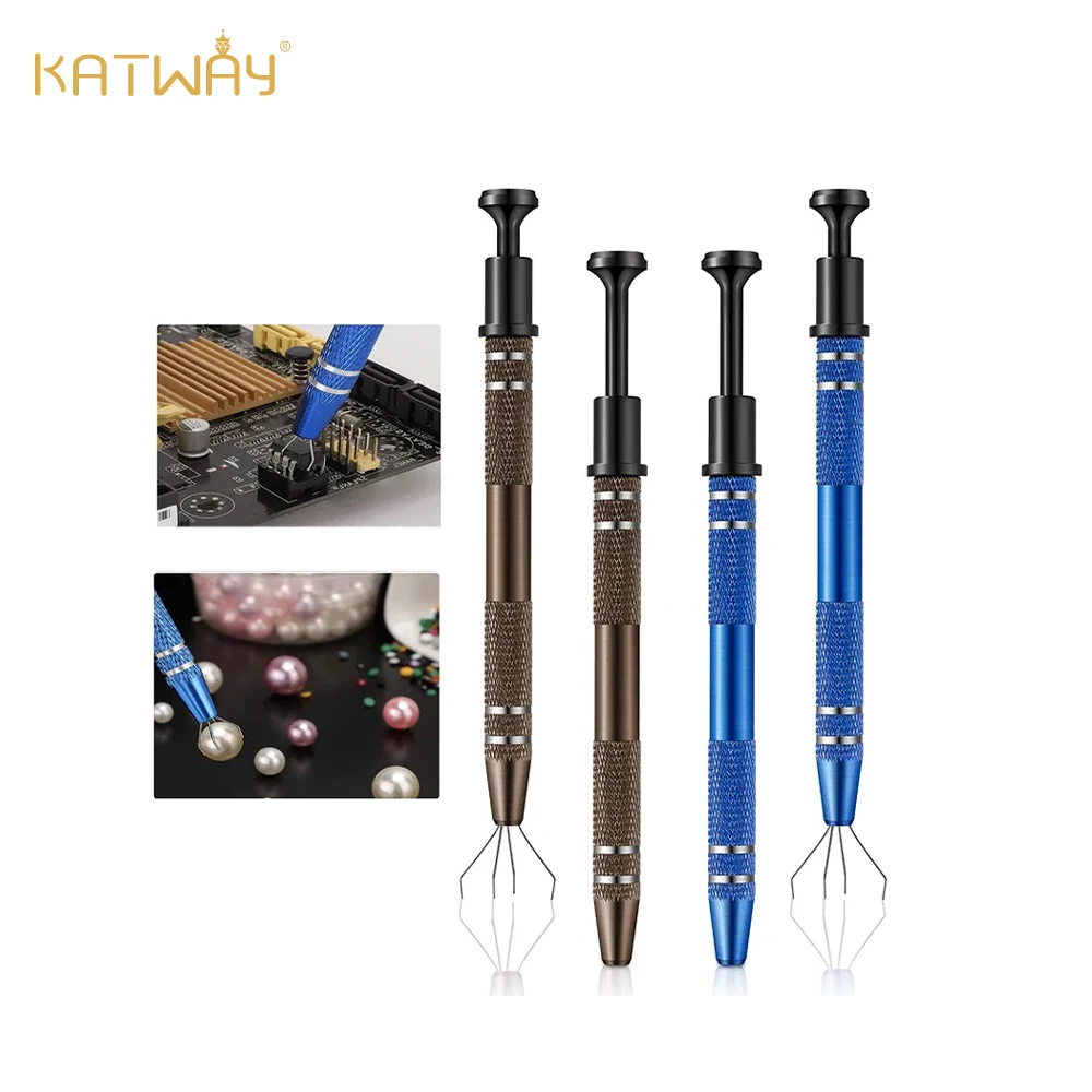 

KATWAY 4-Claw Precision IC Chip Extractor Tool Remover and Grabber for Electronic Component Nuts and Repair HH-AA67