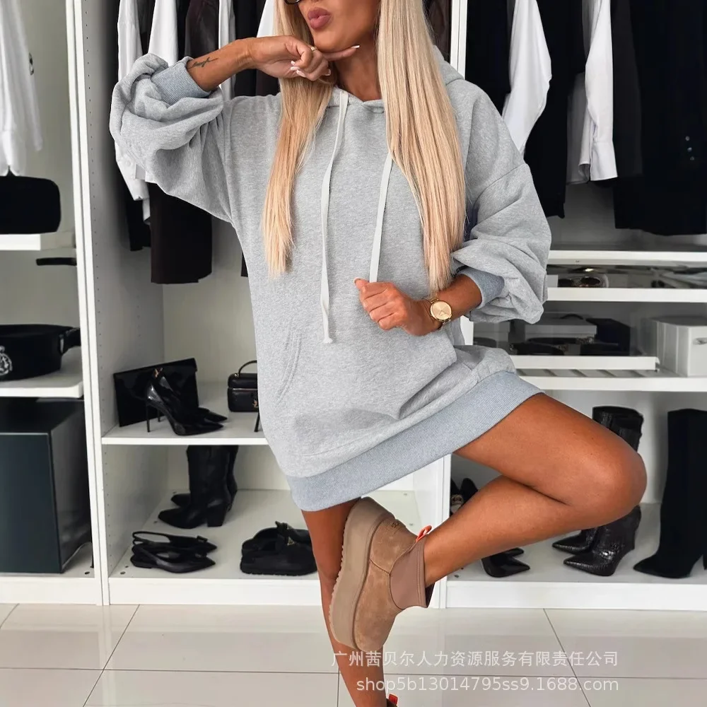 

Hoodie Drop Shoulder Casual Pullover Hooded Dress Hoodies Women Tops Sweatshirts Casual Loose Y2k Top Sweatshirt Elegant Autumn