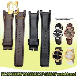 Cowhide Watchband For GC YA1332 1333 1335 Watch Strap 16MM 20MM White Black Brown Red With Notch women Leather Bracelet