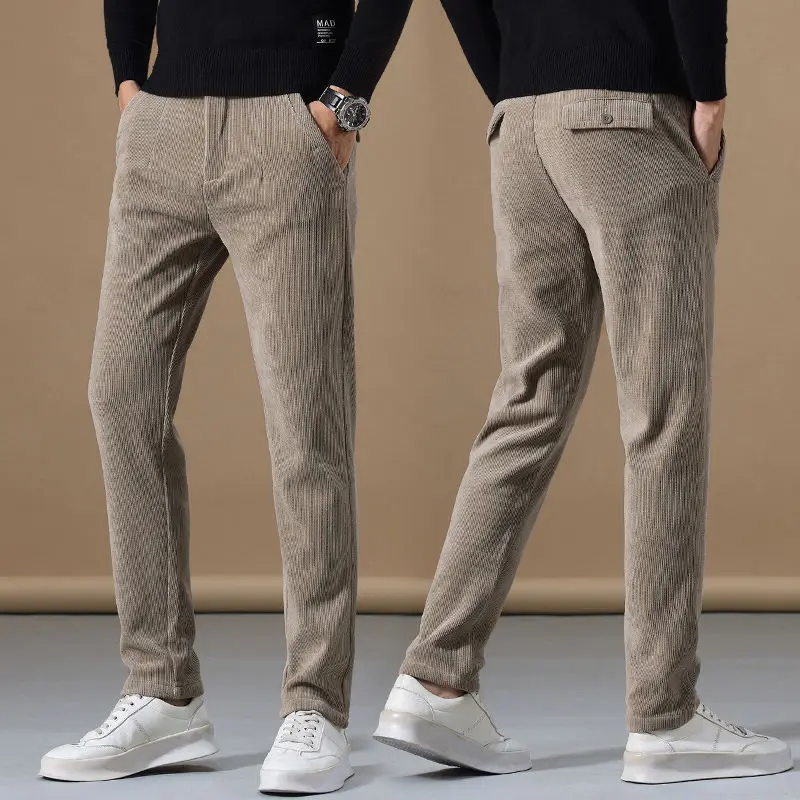 

2023 New Fashion Brand High Quality Men's Casual Pants Spring Autumn Business Elastic Loose Long Straight Trousers Male K47