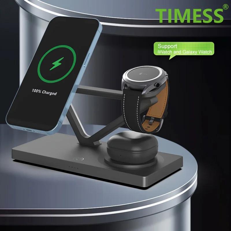 

3 in 1 Wireless Chargers for iPhone 15 14 13 12 for AirPods 2 3 Pro Apple Watch Charging Station For Galaxy Watch charging