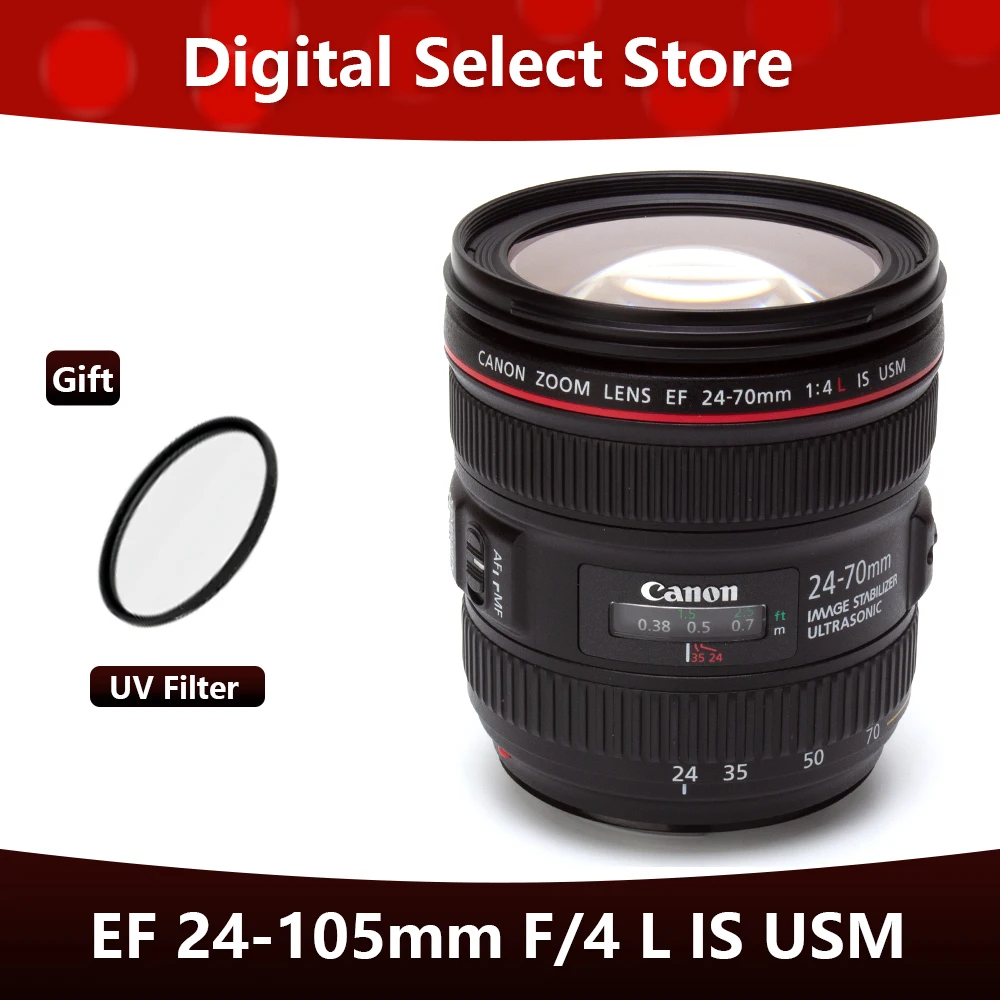 Canon EF 24-70mm f/4L IS USM Lens For Canon DSLR EOS 5D Mark IV III 5DS 5DSR 6D 5D 7D Mark II 90D 80D 70D 60D 60D