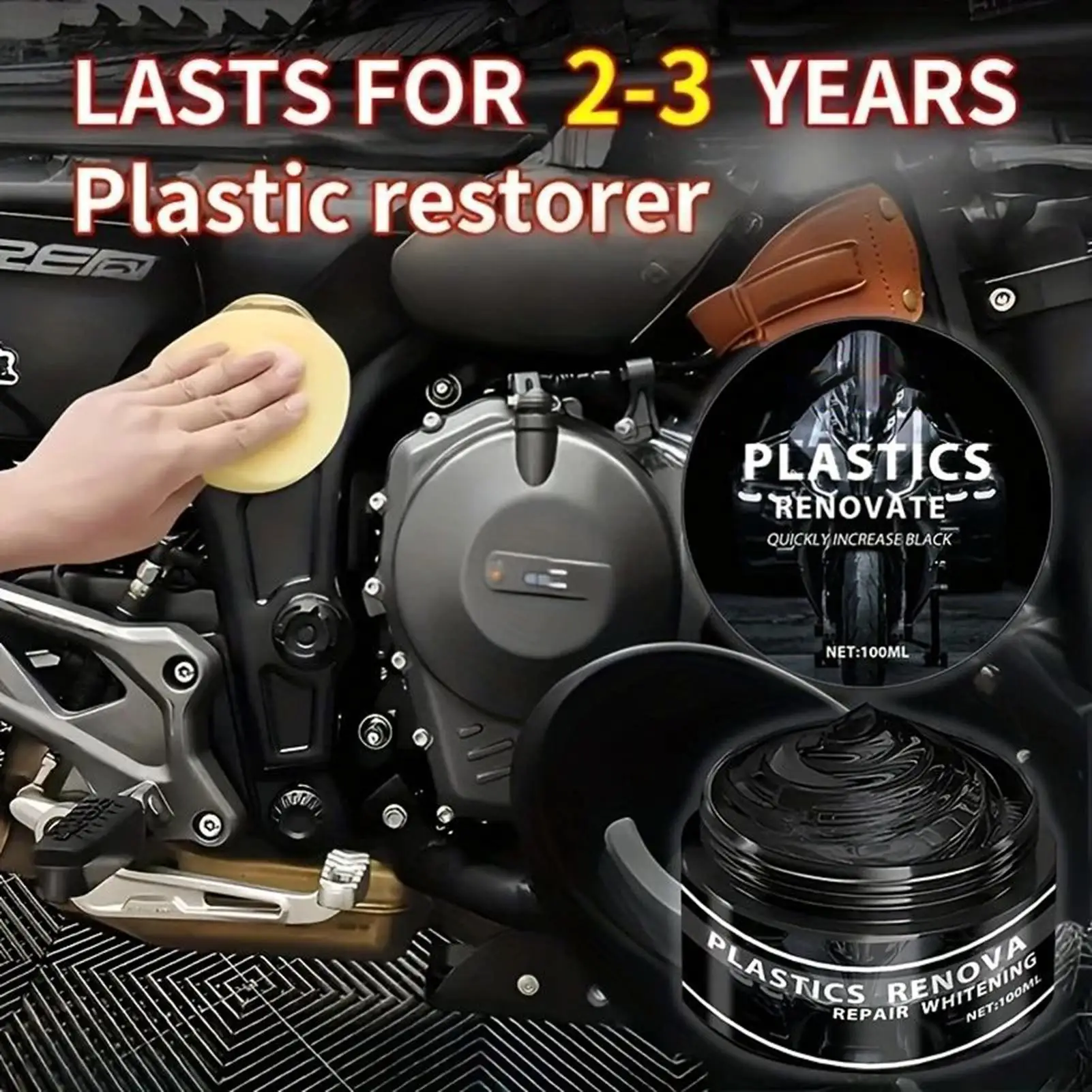 100ML Auto Kunststoff Restaurator Zurück Zu Schwarz Glanz Auto Innen Leder Panel Erneuerung Wachs Beschichtung Mittel Auto Polnischen Reparatur beschichtung