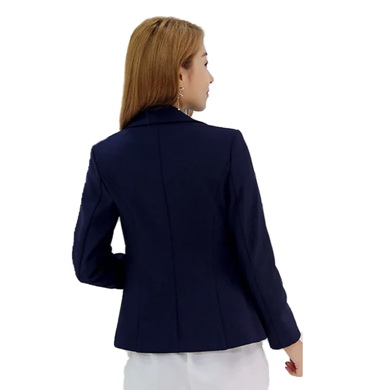 Giacche da donna Giacche da lavoro da ufficio Slim Top da donna Blazer Design corto Blazer a maniche lunghe Feminino Vino rosso Blu navy Grigio