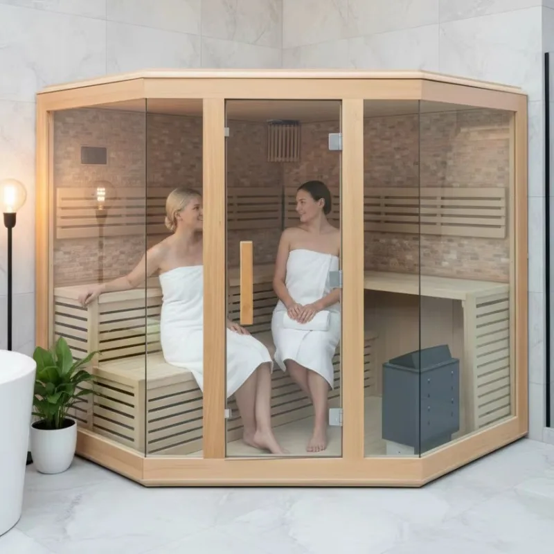 China Imported Hemlock Solid Wood 8KW Harvia Sauna Stove 110V 240V Dry Steam Modern Design