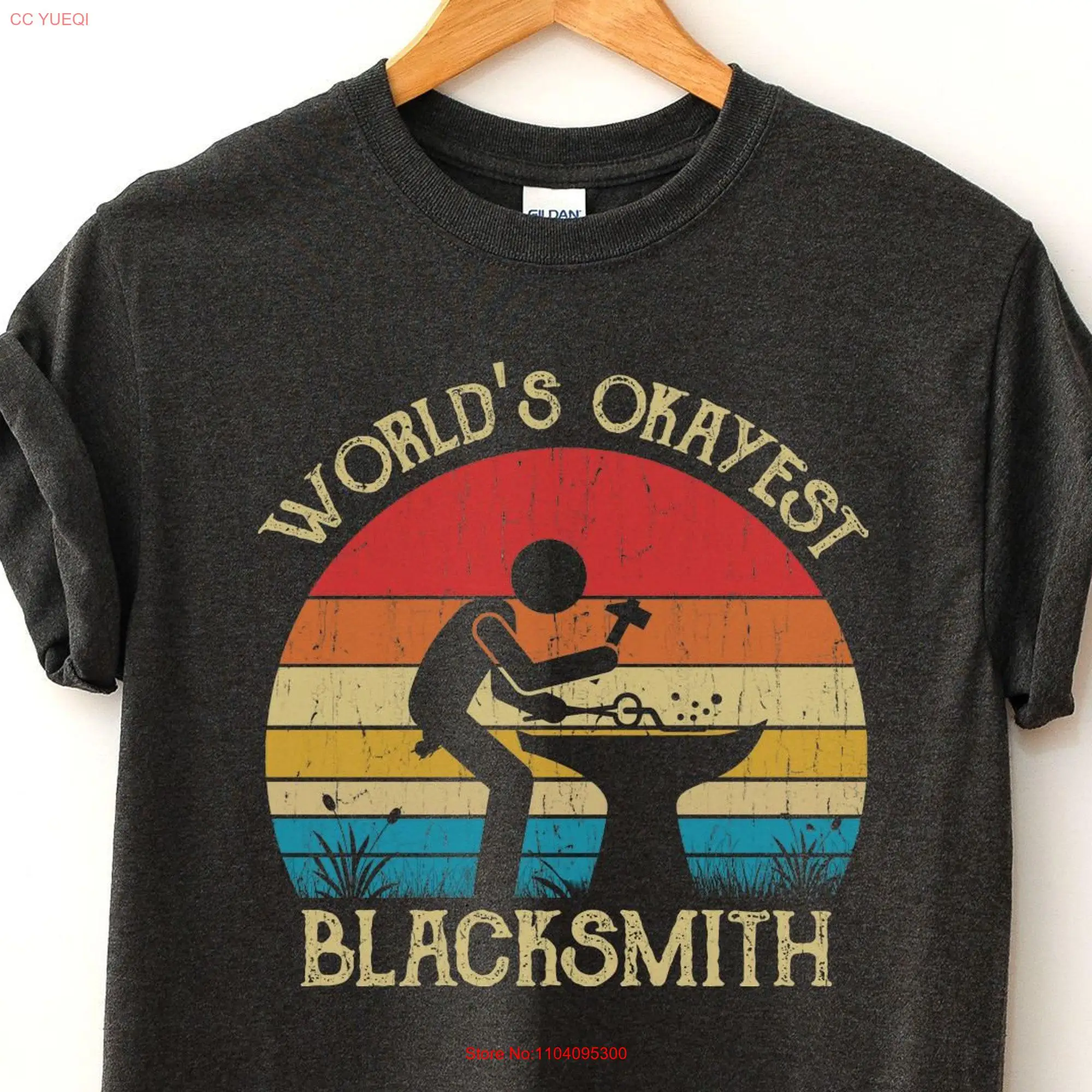 World's okayest blacksmith shirt hoodie sweaT T tank top gift vintage blacksmithing metalsmith metallurgist tee