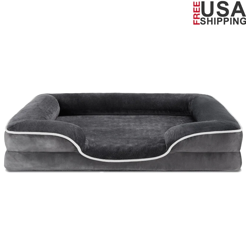 

Supportive Orthopedic Dog Bed Memory Foam Waterproof Non-Slip Removable Washable Cover Medium Dogs Comfortable Pet Sofa