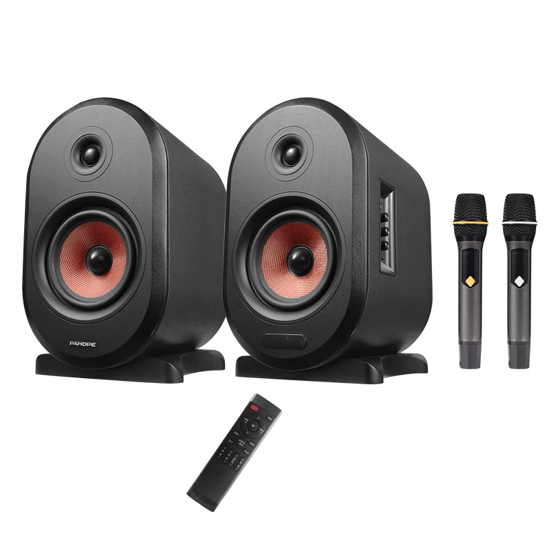 

Home Karaoke Sound System, Active HIFI Bookshelf Speaker Set, Living Room 2.0 Stereo Desktop TV KTV Sound System