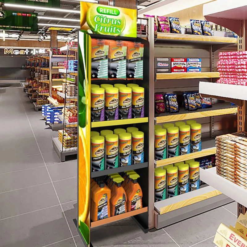 custom.Customized Supermarket Aromatherapy Display Rack Grocery Shelf Cleaning Agent Daily Necessities Shelf Metal Shelves S