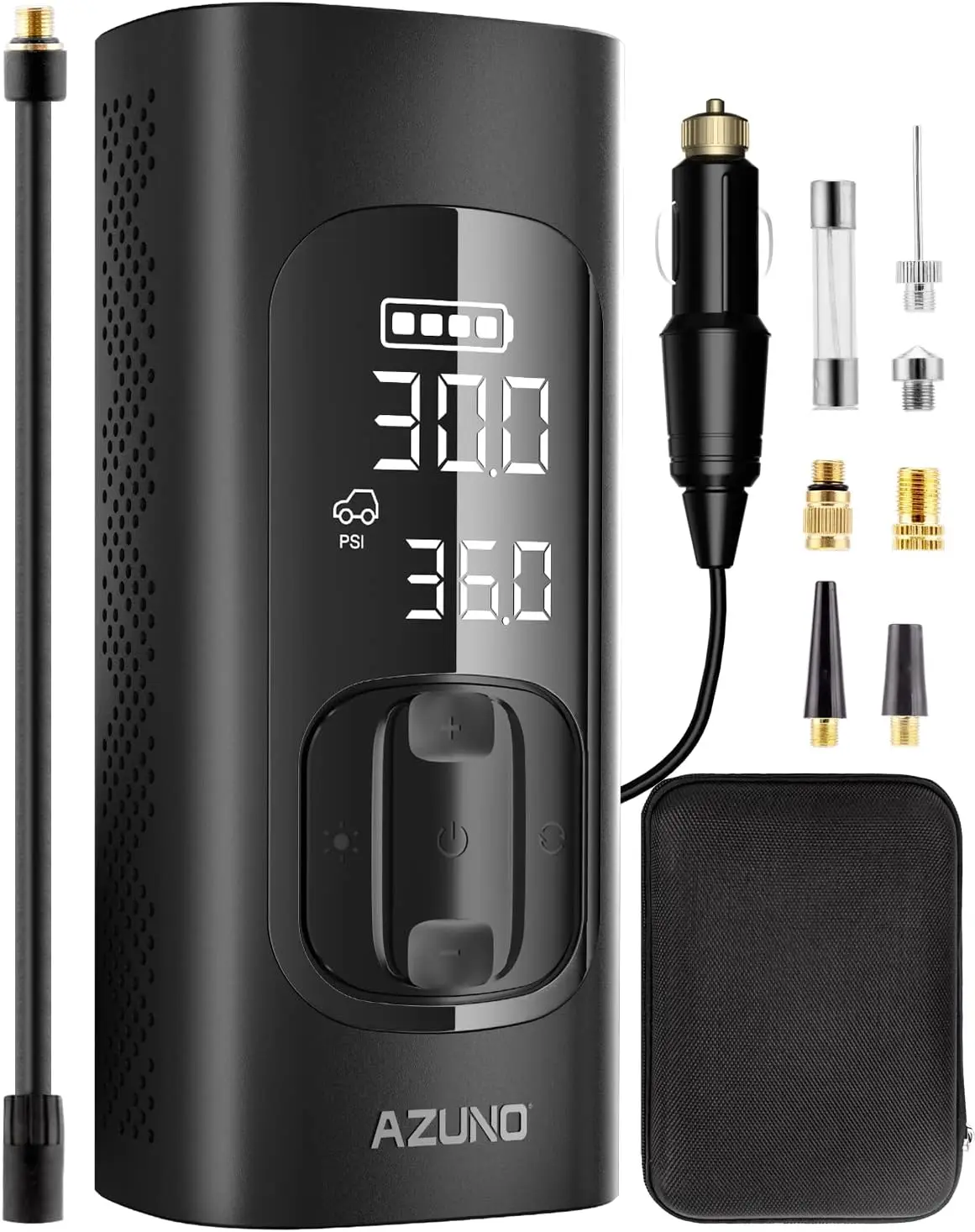 

Portable Tire Inflator, 3X Fast Air Compressor with Auto Shut-Off, for Cars, Motorcycles & Bikes, 150PSI, Presta & Schrader Valv