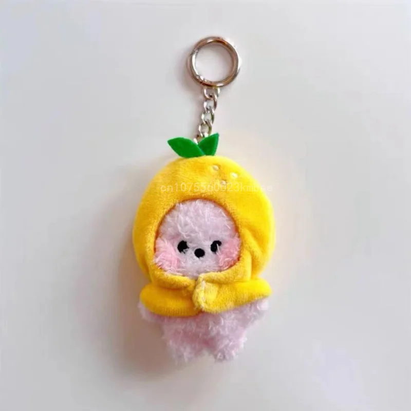 Bt21 Pluszowy brelok do kluczy 9 cm Nowa owocowa opaska na głowę Seria Cartoon Mini Kawaii Doll Bag Pendant Dekoracja domu Zabawka urodzinowa Prezent