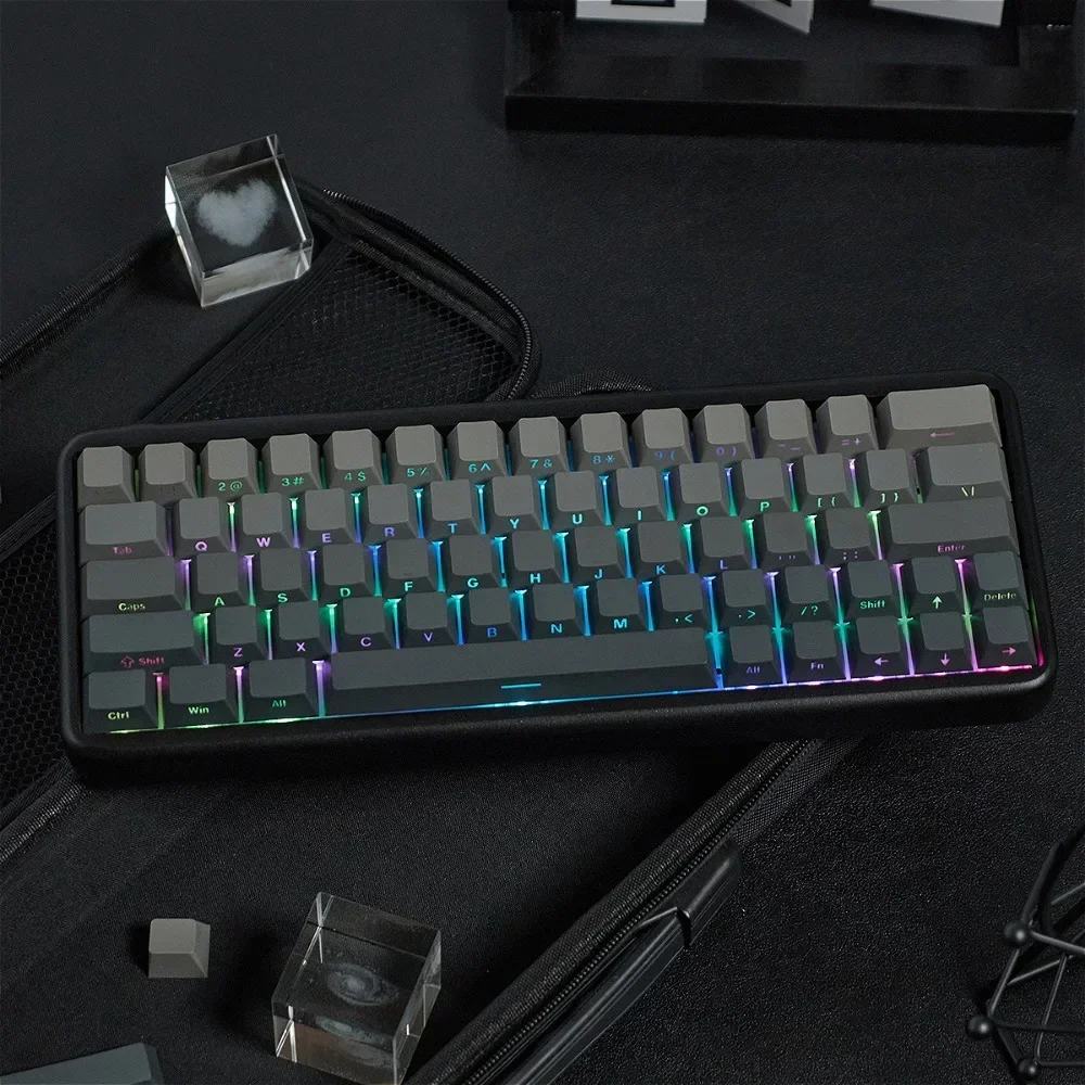 Cherry, polar day gray keycap PBT 136 keys, two-color dip-dyeing suitable for customized mechanical keyboard accessories