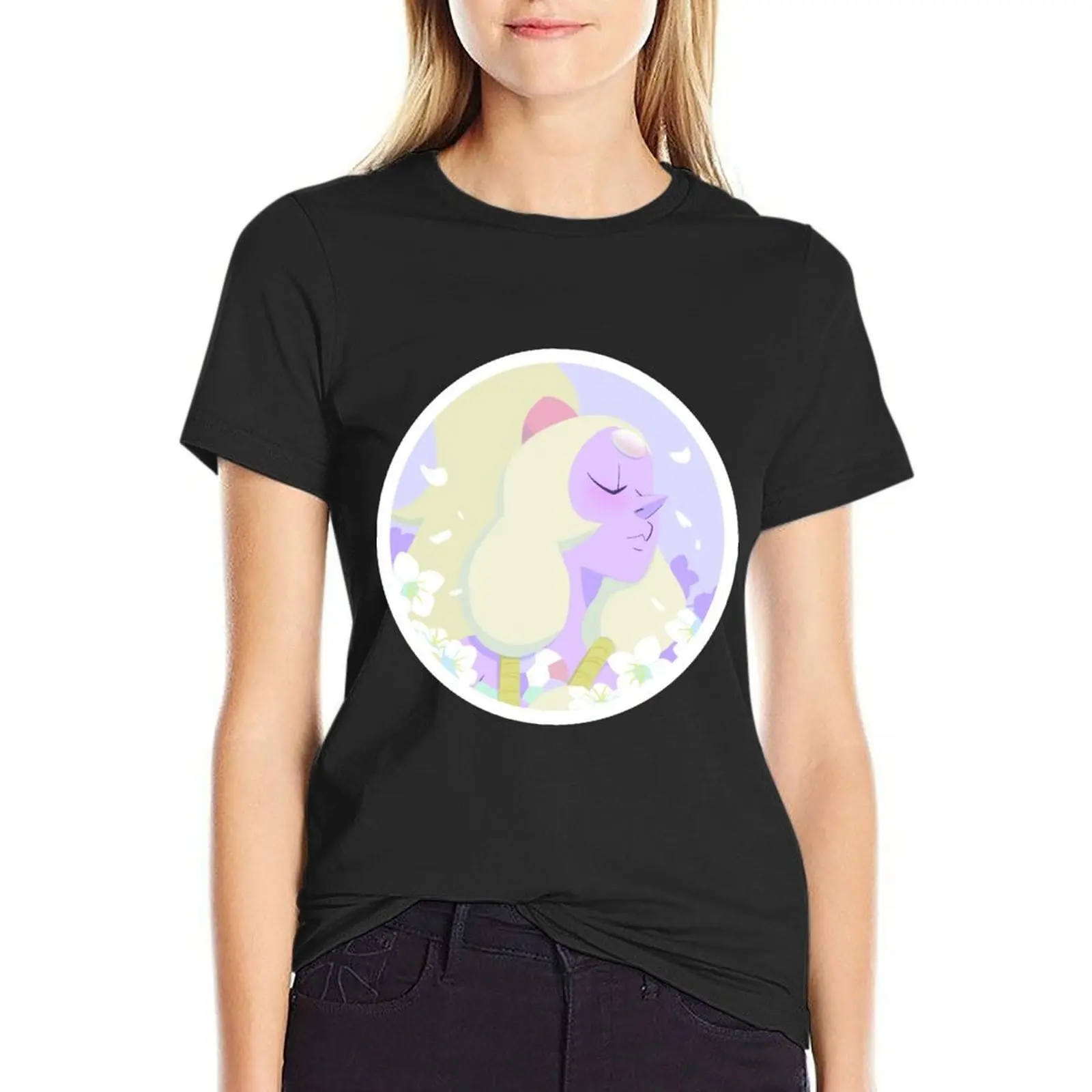 

Pastel Opal portrait T-Shirt funnys Aesthetic clothing blanks t-shirts for Women graphic tees