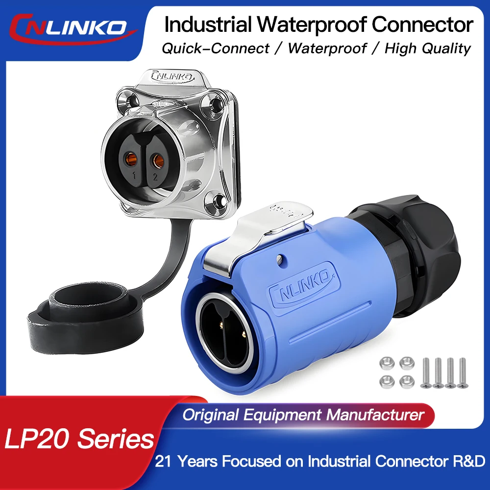 

CNLINKO M20 2~12 Pin Quick-Disconnect Industrial Connector LP20 Soldering Outdoor Waterproof IP68 Circular Power Cable Connector