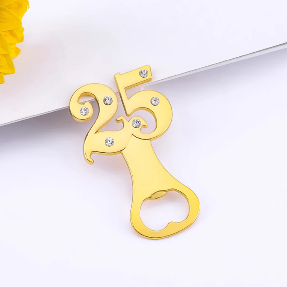 

2Pcs Creative Inlaid Bottle Opener Party Beer Bottle Opener Sturdy Alloy Easy Operate Practical Party Gifts Metal Beer Tool