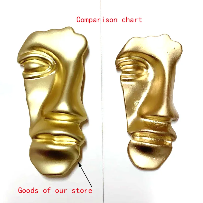 Trendy Design Exaggerated Half Human Face Brooches Women and Male Gold Color Metal Personality Pins Everyday Party Decorations