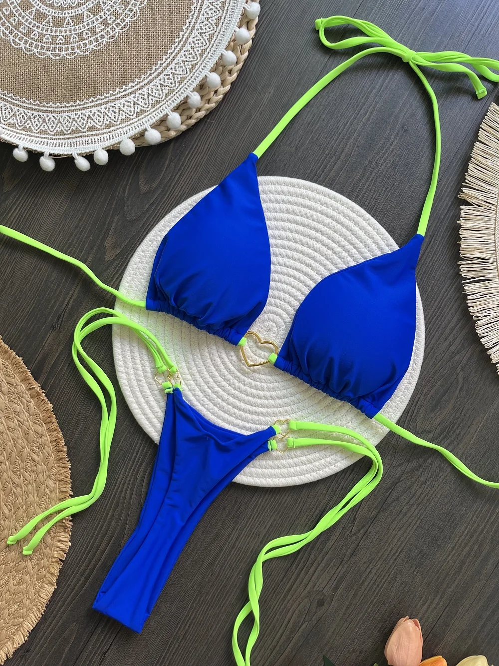 RUOTONGSEPT RUOTONSEPT Sexy Halter einfarbig Bikini Set frauen Badeanzug Zwei-stück Dreieck Tanga Bademode Badeanzug Brasilianische Biquinis 8