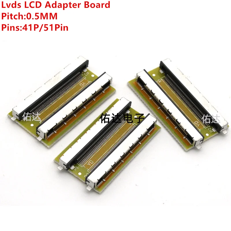 LVDS LCD Screen Adapter Extension Board 41Pin/51Pin 0.5mm Pitch 4K Display Cable Connector Board