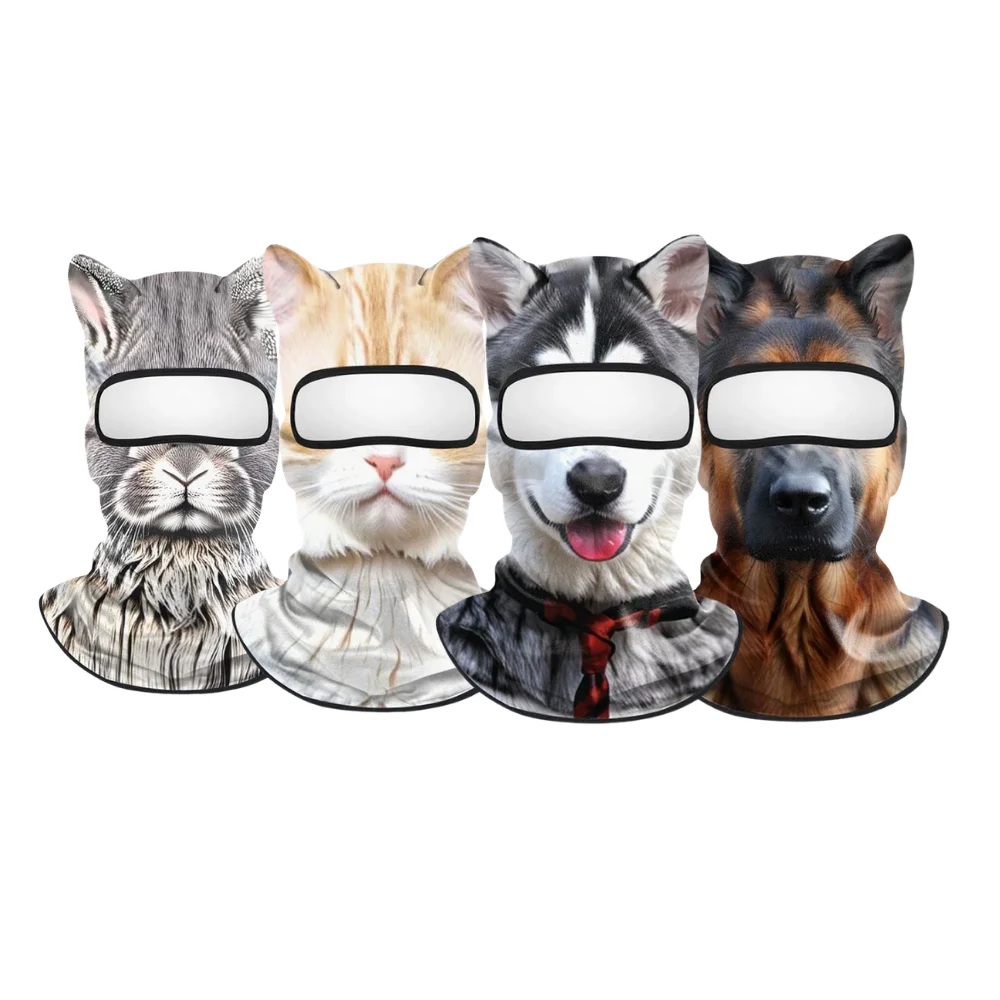 Breathable Quick Dry Animal Pattern Balaclava Ski Mask Caps Outdoor Sports Sun ProtectionBeanies Hats Halloween Gifts With Ears