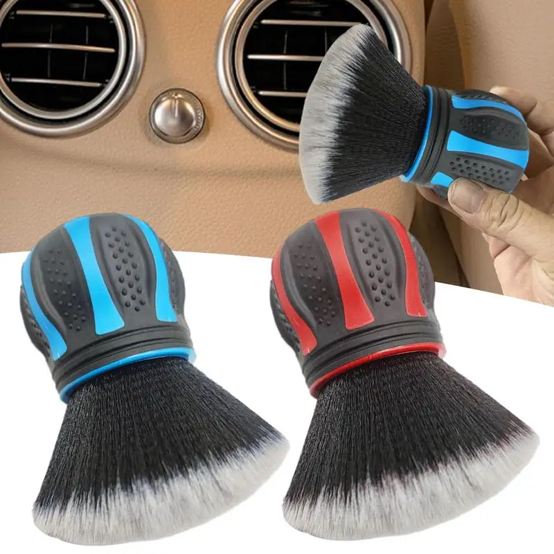 

Car Detailing Brushes With Storage Rack Covers Soft Bristles Auto Interior Dust Cleaner Car Detail Brush Cleaning Detail Tool