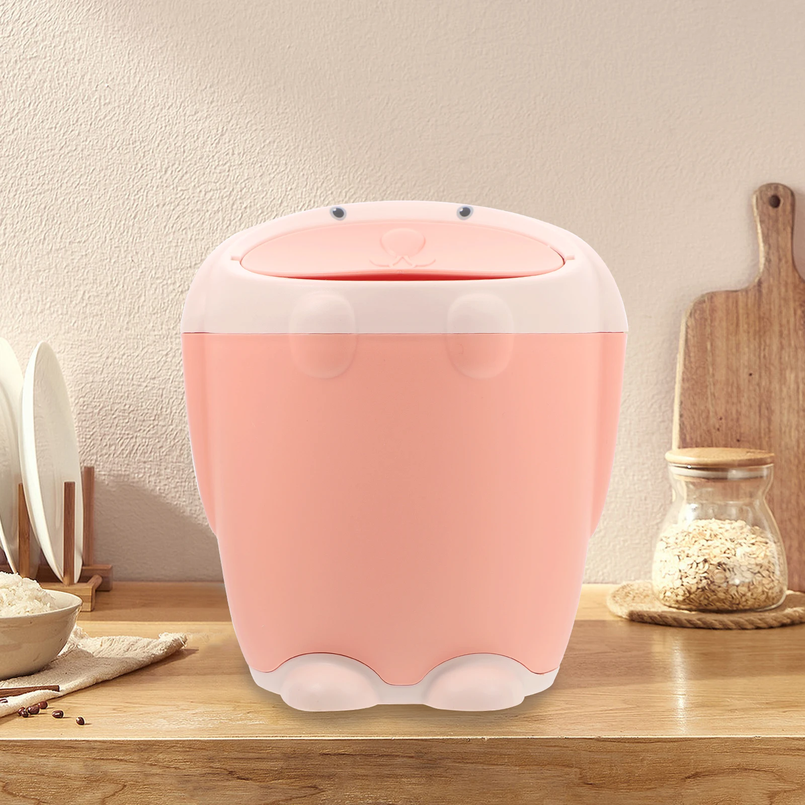 

Little White Rabbit Desktop Trash Can Lid for Desk Table Car Garbage Bins Small Waste Bin Creative Design Safe