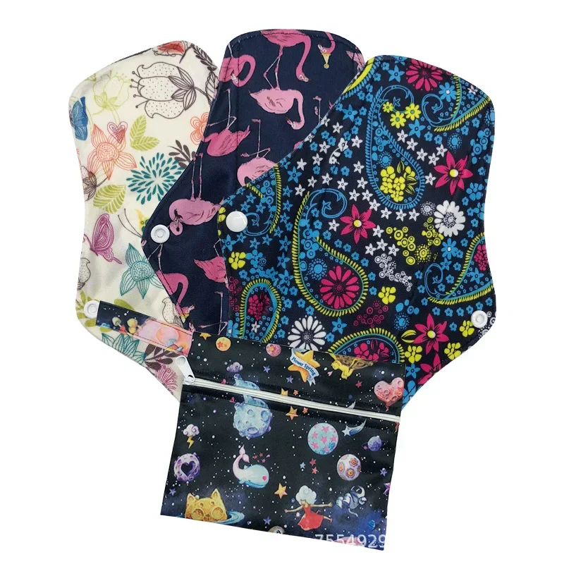 1pc Extra Large Healthy Bamboo Charcoal Daily Pad Night Sanitary Napkin Washable Sanitary Pad Woman Reusable Cloth Menstrual Pad