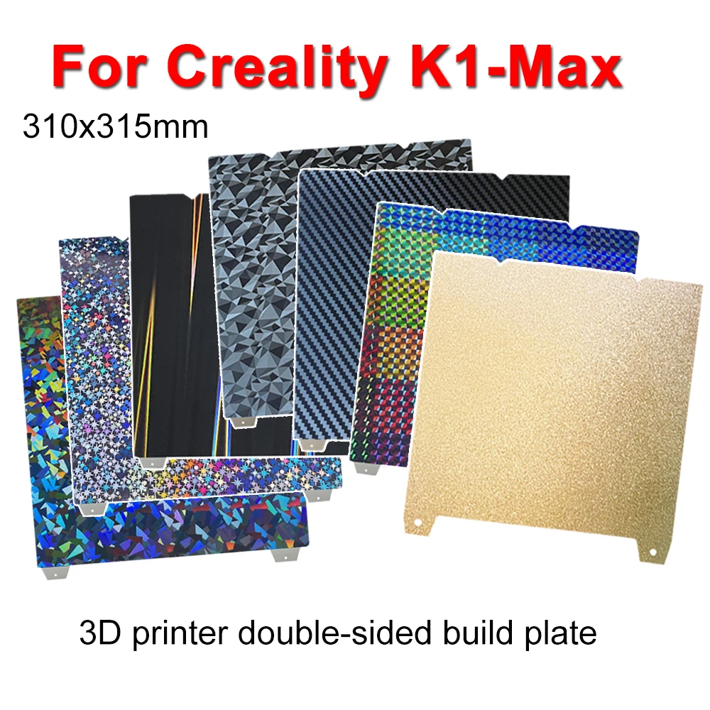 

K1 Max Build Plate 310x315mm for Creality K1-Max PEI H1H PEO PET Carbon Fiber Plate Double Side K1Max Spring Steel Hot bed Sheet