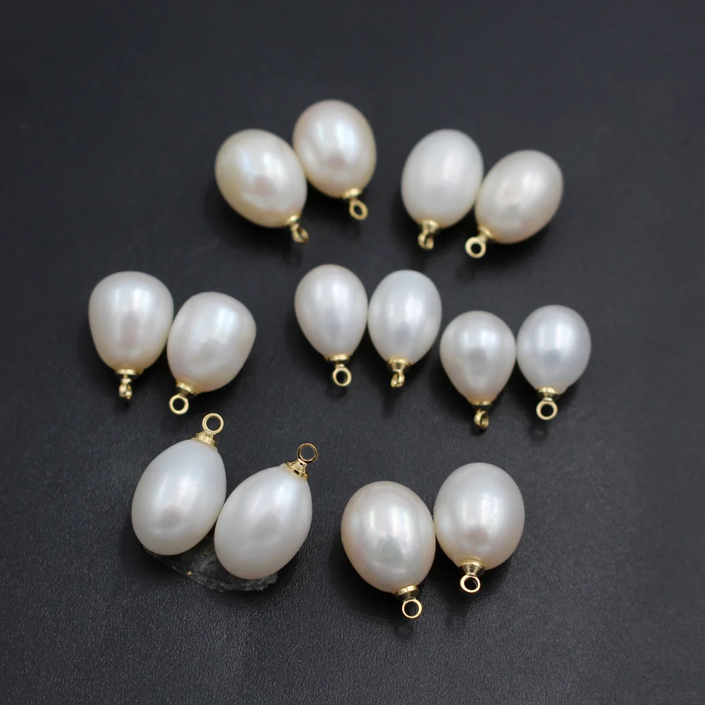 

10pcs Gold Plated Natural Freshwater Pearl Freeform Drops Pendant For Women Statement Bridal Chain Necklace Earrings Making