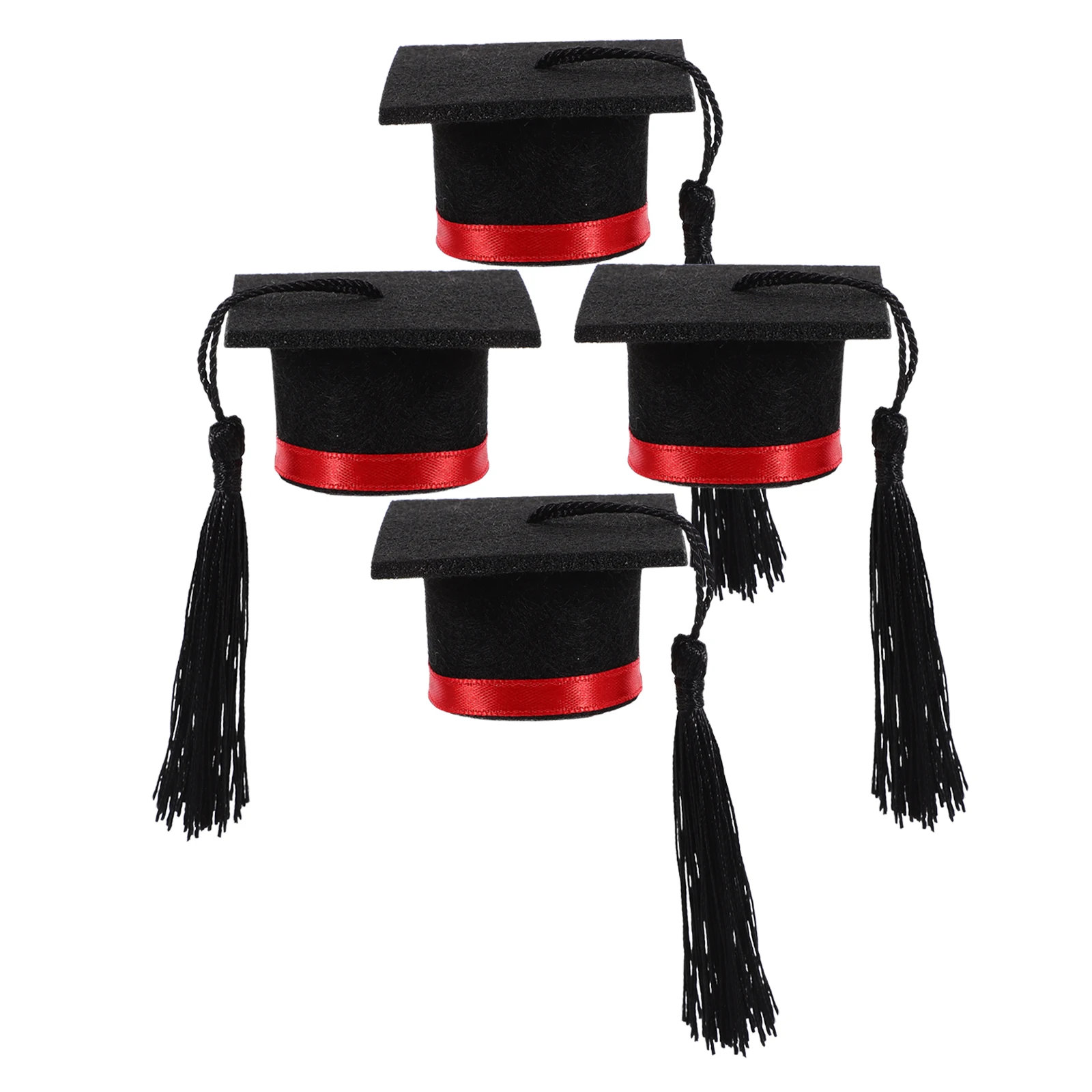 

4pcs Mini Doctor Hat Graduation Cap Bottle Topper Purple Ribbon Stopper Beverage Caps Bar Tools Kitchen Accessories
