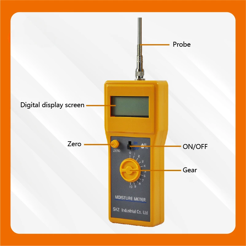 SKZ111C OEM portable food digital moisture tester with 10th measurement switch stalls