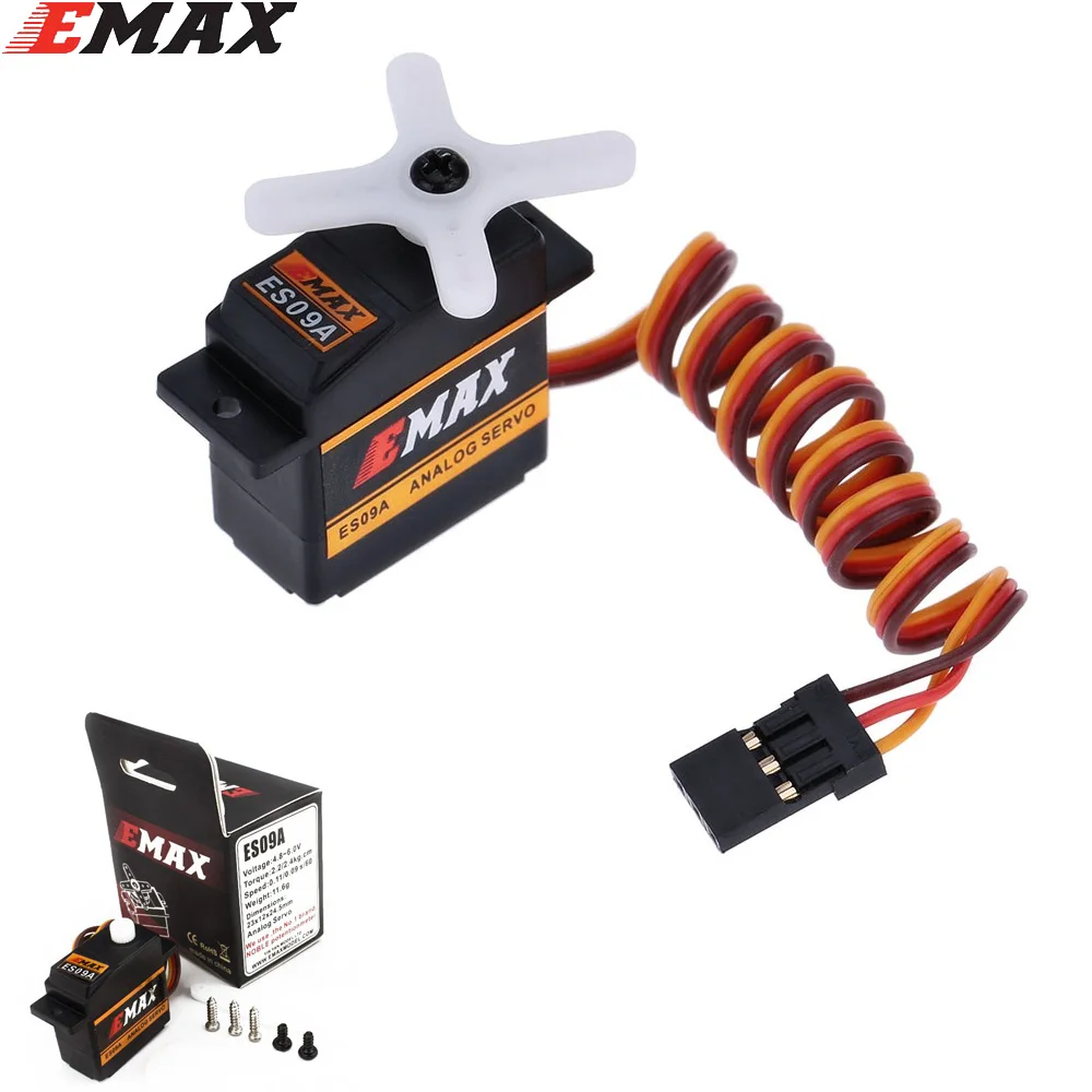 4pcs/lot EMAX ES09A Servo (Dual-Bearing) Specific Swash Servo For Trex 450 Rc Helicopters Rc Drone