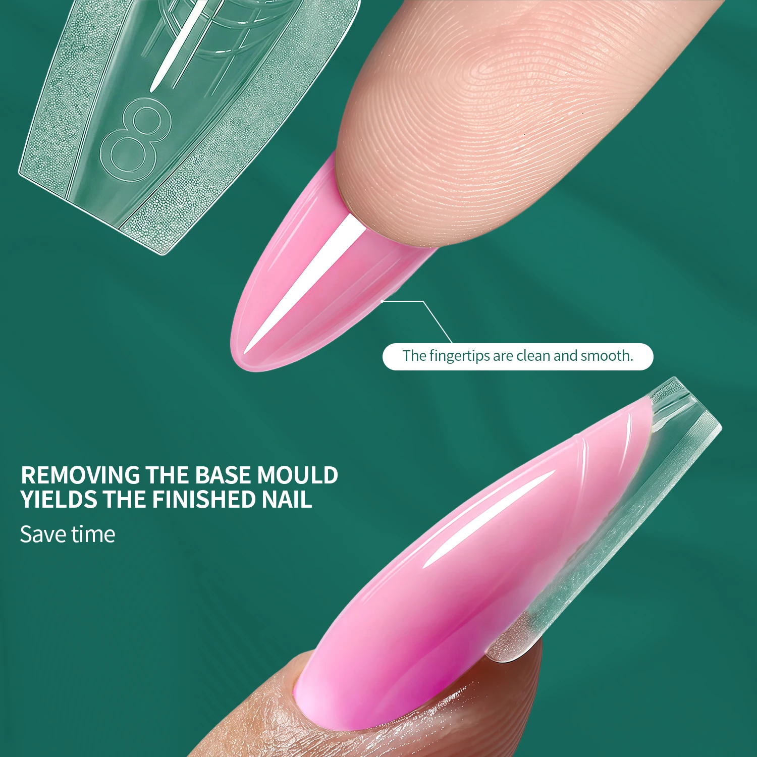 Nailpop Short Oval Nail Dual Forms Sandwich Kit Easy Acrylic Extension Reusable Transparent Thickened Salon Art DIY 240pcs