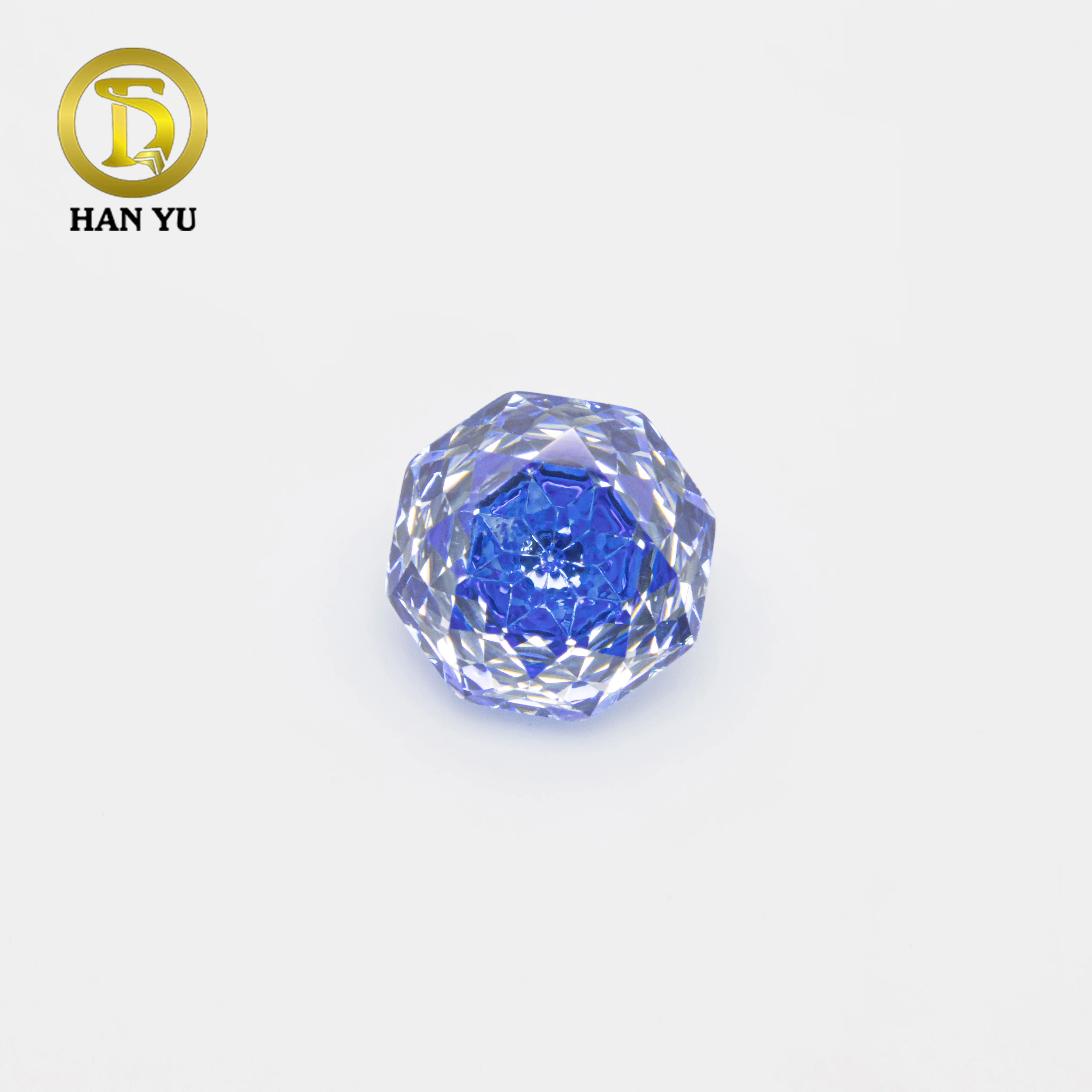 

HanYu 5A Cubic Zirconia Rose Cut Klein Blue 10PCS/Bag Gemstone Bead for DIY Jewelry Making