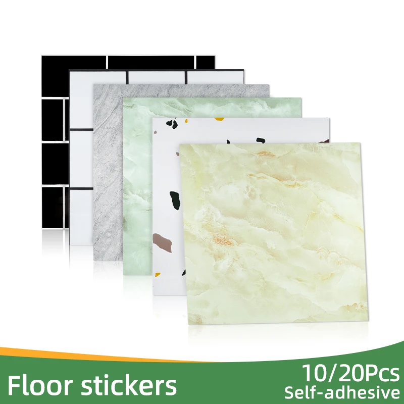 10/20pc of PVC Imitation Marble Floor Sticker Self-adhesive Wall Stickers Waterproof Bathroom Livingroom Decoration Decals 30*30