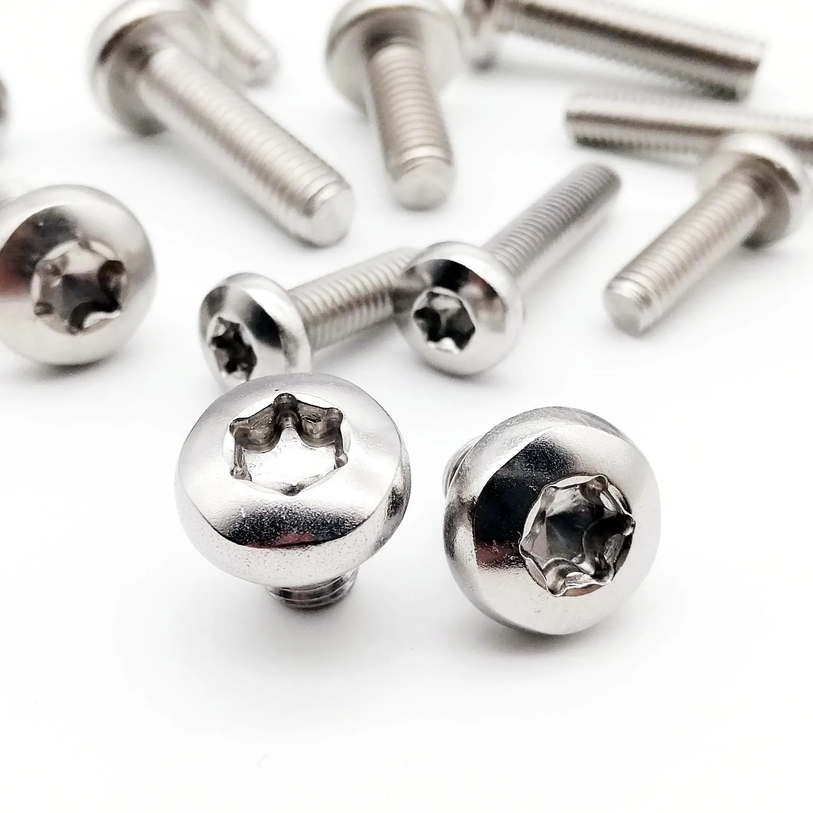 5/10/50X M1.4 M1.6 M2 M2.5 M3 M4 M5 M6 304 A2-70 Stainless Steel GB2672 Six-Lobe Torx Pan Six Lobe Round Head Bolt Screw