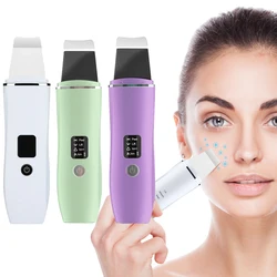 Ultrasonic Skin Scrubber Peeling Shovel EMS Microcurrent Ion Acne Blackhead Remover Face Deep Cleansing Facial Lifting Devices
