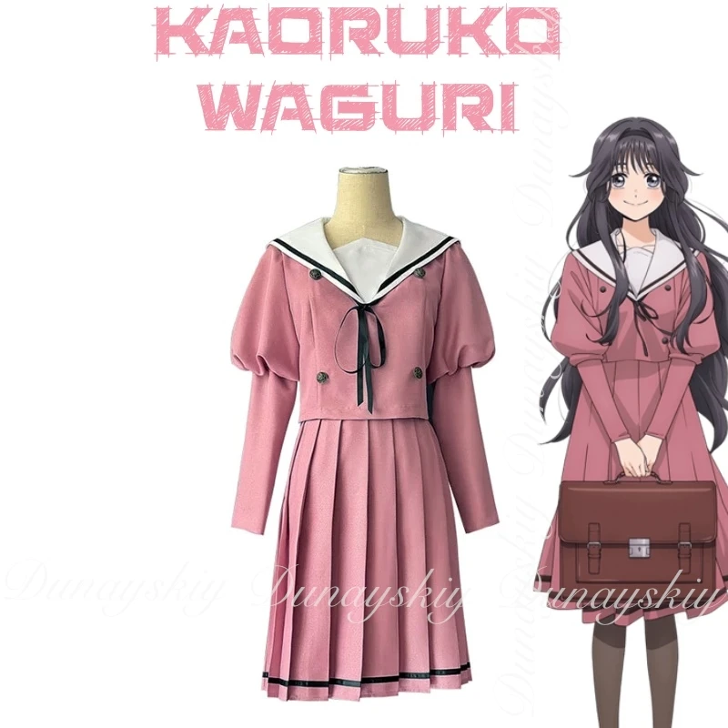 Kaoru Hana wa Rin to Saku أنيمي Kaoruko Waguri تأثيري صغيرتي محبوب شعر أسود طويل وشعر مجعد قليلا تأثيري حلي مجموعة