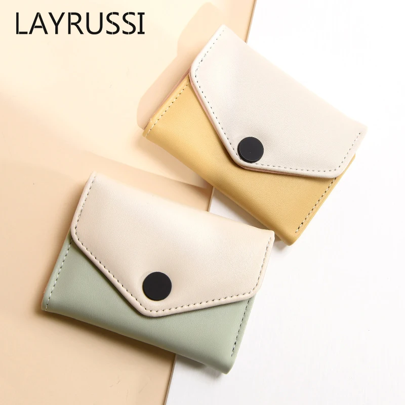 LAYRUSSI Korean Version Wallet Women Coin Purse Multifunctional Card Holder PU Leather Student Envelope Clutch Wallet For Female