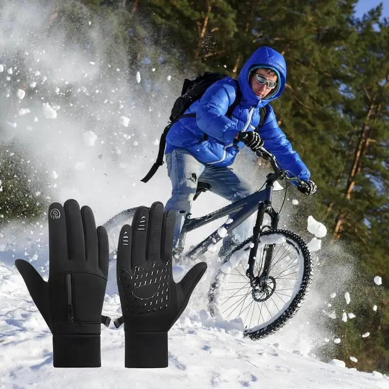 Waterproof Touchscreen Ski Gloves Snow Gloves Mittens With Pocket Riding Snowboard Gloves Warm Anti-Slip Girls Winter Gloves For