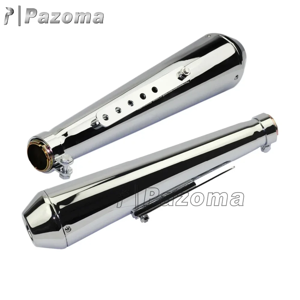 

Pazoma Silver Universal Motorcycle Exhaust Muffler for custom, Chopper, Bobber, Cafe racer Motorcycles
