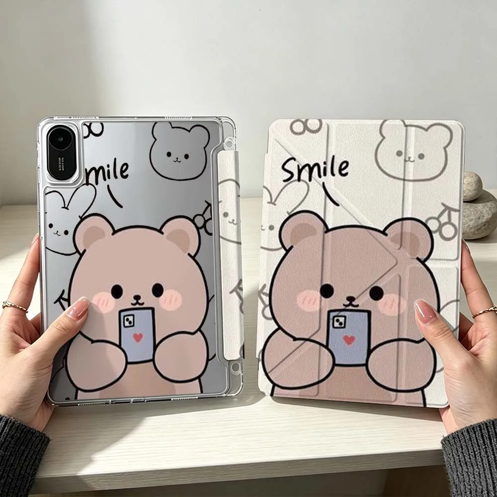 Cute Bear Pattern Soft For Xiaomi Mi Pad 8 7 6 5 Pro Redmi Pad SE 2 Poco Pad Foldable 3Y Tablet Case view 6