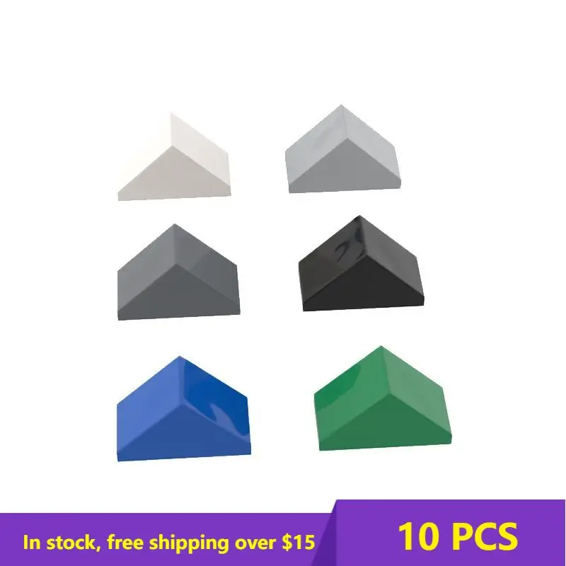 10PCS MOC 3044 1x2 Double-sided Slope Surface Building Blocks Brick high-tech Parts Kids DIY Educate Puzzel Games Toys Gifts