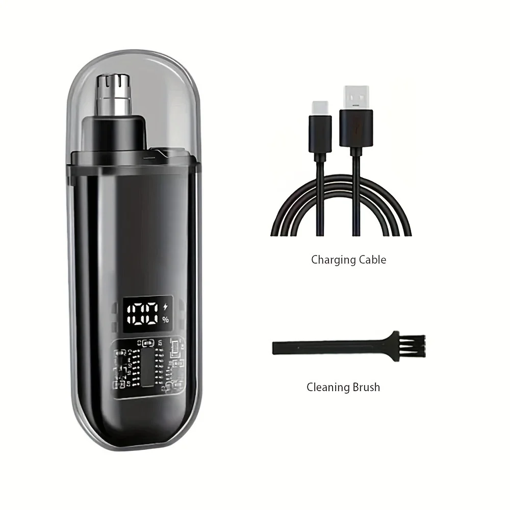 Suitable for men, USB charging nose and ear hair trimmer portable electric nose hair clipper, mini compact design, quick chargin