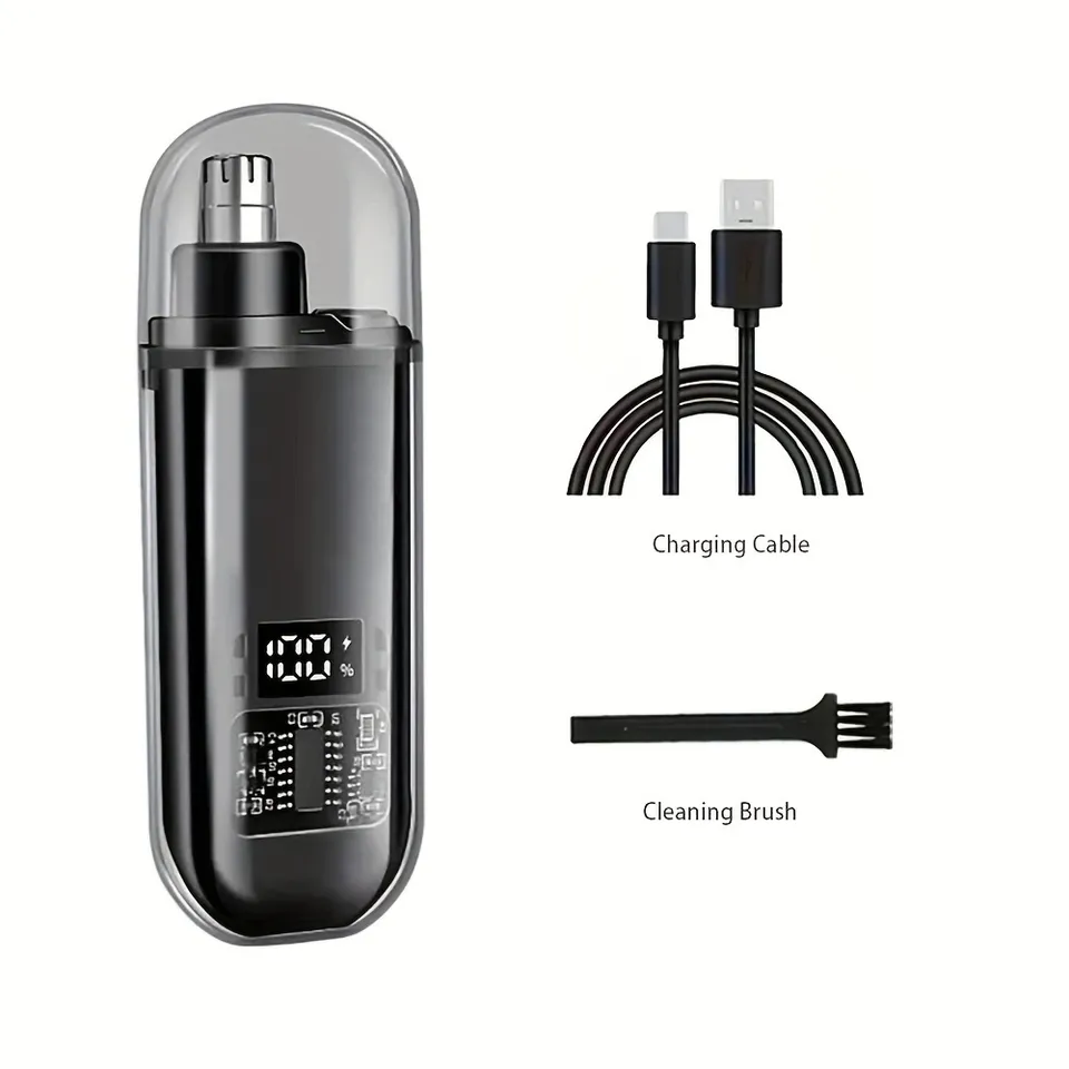 Men's Nose Hair Trimmer USB Rechargeable Electric Nose Ear Hair Clipper LED Display Portable Grooming Tool - Detail Angle #06