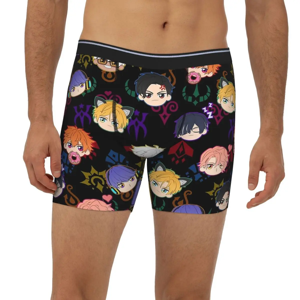 

Obey Me - Demon Brothers Pattern Long Boxer Underpants Short Male Panties Comfortable Underwear for Homme Man Boyfriend Gift