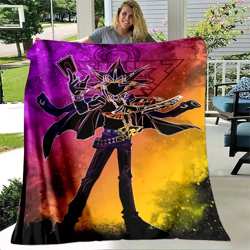 3D Anime Yu Gi Oh Card Yugioh Throw Blanket Blue Eyes White Dragon Anime Cartoon Soft Plush Blanket Bedroom Bedspread Home Decor