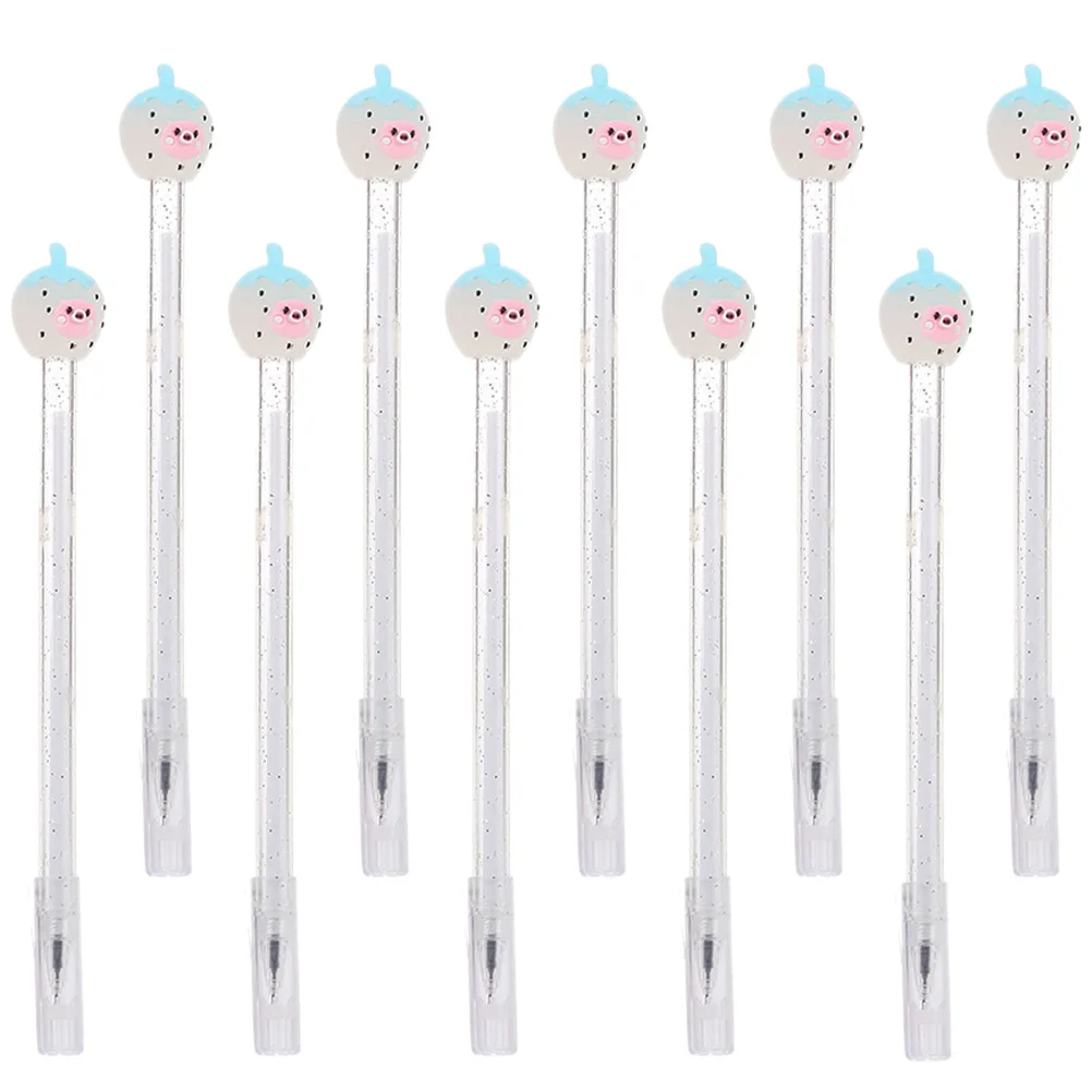 10 Pcs Gel Pens Creative Stationery Durable Plastic Adorable Design Bright Colors Writing Instruments School Office Use Portable