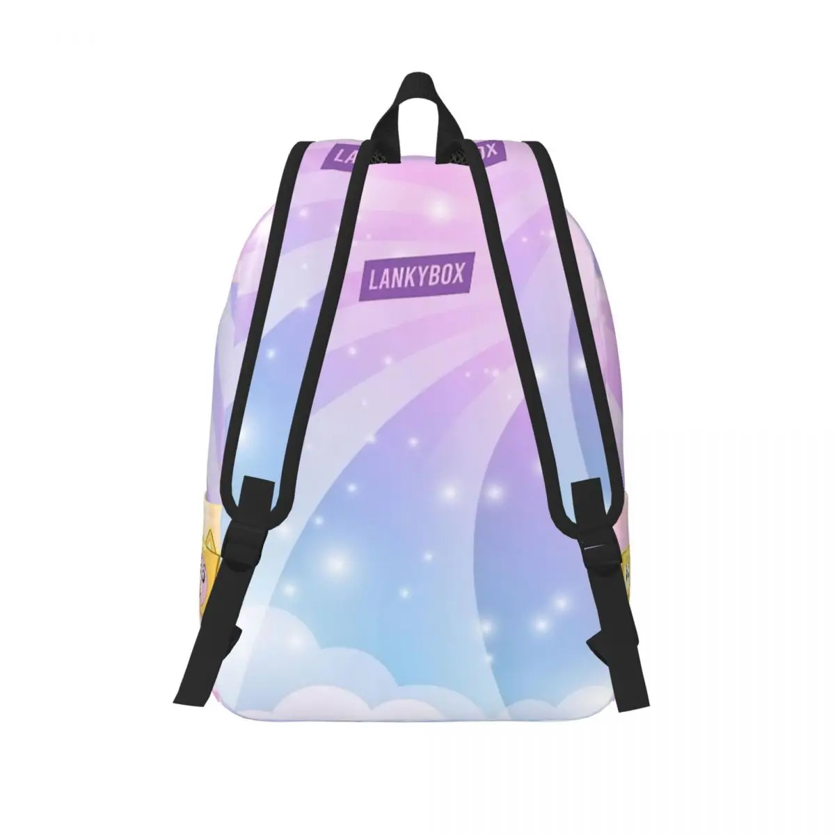 Mochila com bolso para crianças pré-escolares, linda Lankybox rosa, sacos de livros escolares para meninos e meninas, estudante e jardim de infância